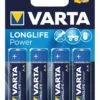 Batterie Varta Longlife Power Mignon LR6, 4 Stück, Alkaline, 1,5 V, MN1500