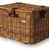 Hinterrad-Transportkorb Basil Denton L, 35x49x30cm, Braun, Grobmaschig, Rattan