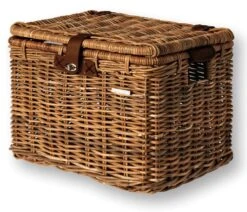 Hinterrad-Transportkorb Basil Denton L, 35x49x30cm, Braun, Grobmaschig, Rattan
