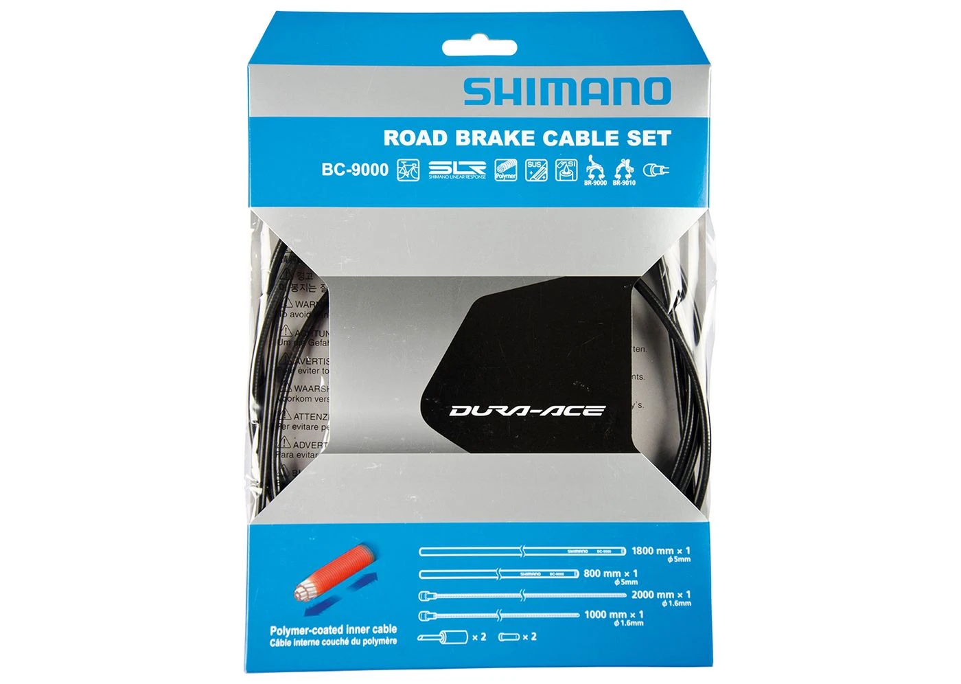 Shimano 1 Set (Vr & Hr) Schwarz Bremszug-Set Zug 1X 1000 Mm/1X 2000 Mm, Hülle 1X 800 M 2 Shimano 1 Set (Vr & Hr) Schwarz Bremszug-Set Zug 1X 1000 Mm/1X 2000 Mm, Hülle 1X 800 M – Bild 2