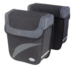 Doppeltasche Haberland Trend M, Schwarz/silber, 27x31x11cm, 18ltr