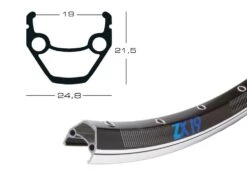 Felge Exal ZX 19, 26&quot;, Schwarz, 32 Loch, 559-19, VL 6,5 Mm