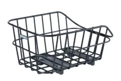 Hinterradkorb Basil Cento Alu WSL, 45x32,5x21cm, Schwarz Matt, Weitmaschig