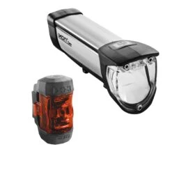 LED-Batterieleuchtenset Ixon Core/Ixxi, Silber Inkl.Ladegerät+Kabel