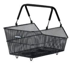 Hinterradkorb Basil Cento Mik, 45x33x24 Cm, Schwarz, Engmaschig