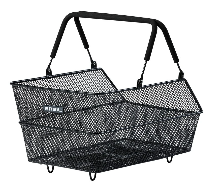 Hinterradkorb Basil Cento Mik, 45x33x24 Cm, Schwarz, Engmaschig 1 Hinterradkorb Basil Cento Mik, 45x33x24 Cm, Schwarz, Engmaschig