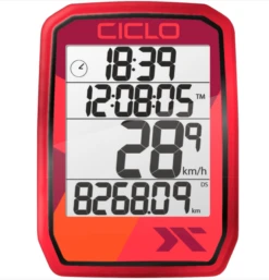 CICLOSPORT Fahrradcomputer &quot;PROTOS 205&quot; Rot