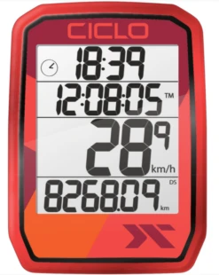 CICLOSPORT Fahrradcomputer &quot;PROTOS 105&quot; ROT