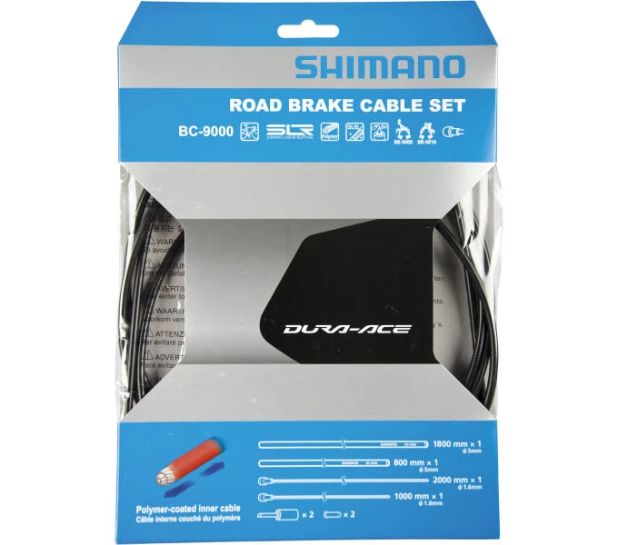 Shimano 1 Set (Vr & Hr) Schwarz Bremszug-Set Zug 1X 1000 Mm/1X 2000 Mm, Hülle 1X 800 M 1 Shimano 1 Set (Vr & Hr) Schwarz Bremszug-Set Zug 1X 1000 Mm/1X 2000 Mm, Hülle 1X 800 M